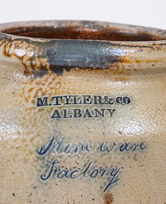 Very Rare M. TYLER & CO. / ALBANY Stoneware Jar Inscribed