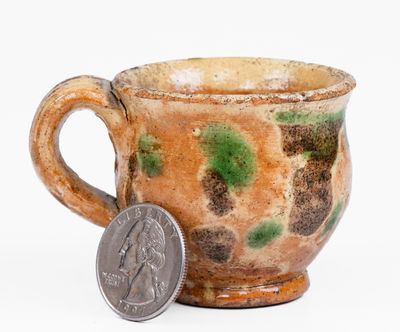 Outstanding Miniature Redware Cup, Mid-Atlantic or possibly Southern US, c1800-40