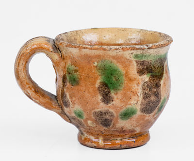 Outstanding Miniature Redware Cup, Mid-Atlantic or possibly Southern US, c1800-40