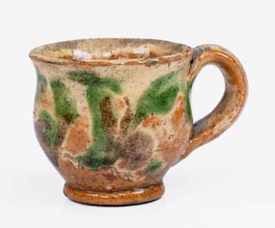 Outstanding Miniature Redware Cup, Mid-Atlantic or possibly Southern US, c1800-40