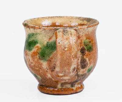 Outstanding Miniature Redware Cup, Mid-Atlantic or possibly Southern US, c1800-40