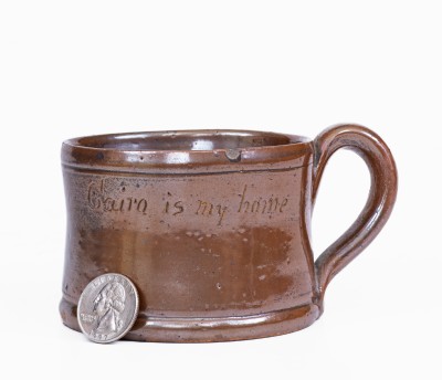 Rare Stoneware Frog Mug Inscribed 