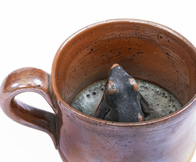 Rare Stoneware Frog Mug Inscribed