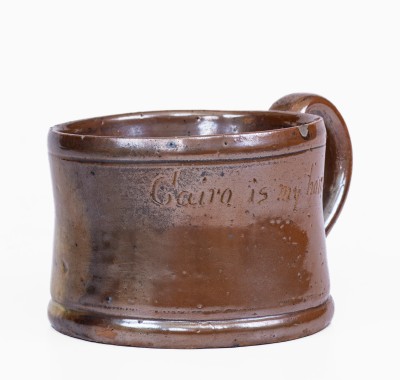 Rare Stoneware Frog Mug Inscribed 
