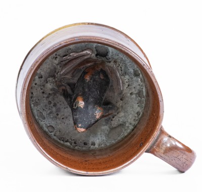 Rare Stoneware Frog Mug Inscribed 