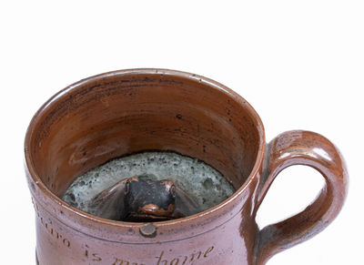 Rare Stoneware Frog Mug Inscribed