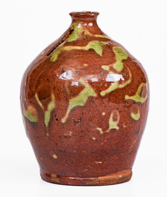 Fine attrib. Willoughby Smith, Womelsdorf, PA Redware Bank w/ Copper Decoration