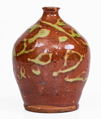 Fine attrib. Willoughby Smith, Womelsdorf, PA Redware Bank w/ Copper Decoration