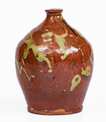 Fine attrib. Willoughby Smith, Womelsdorf, PA Redware Bank w/ Copper Decoration