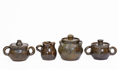 Lot of Four: Lanier Meaders Alkaline-Glazed Stoneware, Cleveland, GA