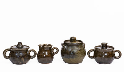 Lot of Four: Lanier Meaders Alkaline-Glazed Stoneware, Cleveland, GA