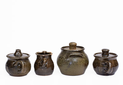 Lot of Four: Lanier Meaders Alkaline-Glazed Stoneware, Cleveland, GA