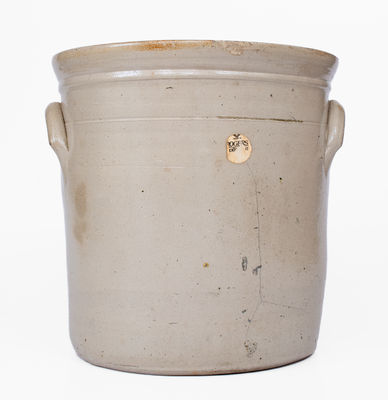 Three-Gallon M. WOODRUFF / CORTLAND, New York Stoneware Crock, c1867-69