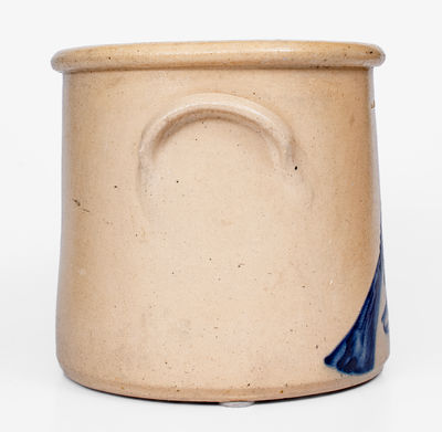 Fine ALBANY, NY Stoneware Crock w/ Elaborate Bird Decoration, c1860