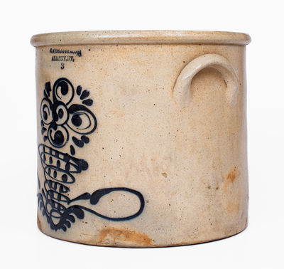 Rare 3 Gal. C. F. ORCUTT & CO. / ALBANY, NY Stoneware Crock
