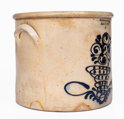 Rare 3 Gal. C. F. ORCUTT & CO. / ALBANY, NY Stoneware Crock