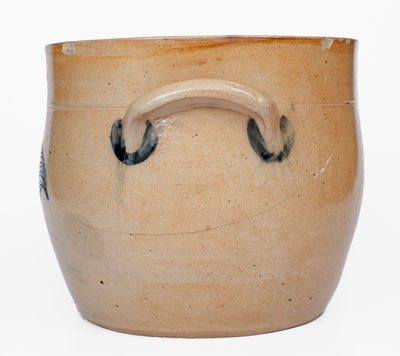Rare and Fine N. CLARK, JR. (Athens, NY) Stoneware Jar w/ Elaborate Incised Decoration