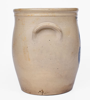 2 Gal. N. CLARK & CO. / ROCHESTER Stoneware Jar w/ Floral Decoration