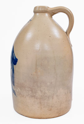 3 Gal. HAXSTUN, OTTMAN & CO. / FORT EDWARD, NY Stoneware Jug w/ Bold Bird Decoration
