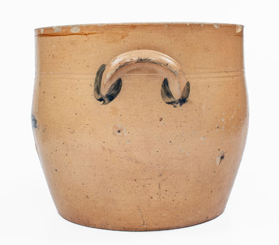 3 Gal. CLARK & FOX / ATHENS, NY Stoneware Bowl w/ Bird Decoration, c1829-38