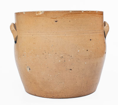 3 Gal. CLARK & FOX / ATHENS, NY Stoneware Bowl w/ Bird Decoration, c1829-38