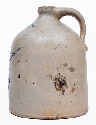 William E. Warner / West Troy, NY Stoneware Jug w/ Federal Eagle Motif