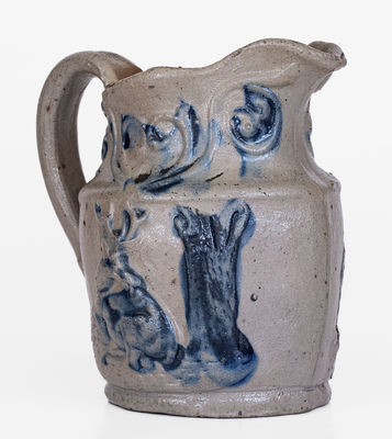 Extremely Rare Small-Sized Stoneware Hunt Pitcher, possibly New Ulm, Minnesota