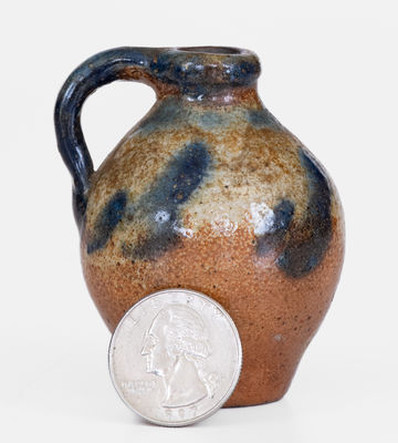 Scarce Miniature Northeastern Ovoid Stoneware Jug, probably NY State, c1830