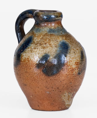 Scarce Miniature Northeastern Ovoid Stoneware Jug, probably NY State, c1830