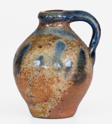 Scarce Miniature Northeastern Ovoid Stoneware Jug, probably NY State, c1830