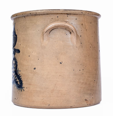 Rare EDMANDS & CO. (Charlestown, Mass.) Stoneware Crock w/ Brushed and Incised Bird / Floral Decoration
