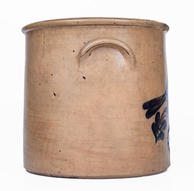 Rare EDMANDS & CO. (Charlestown, Mass.) Stoneware Crock w/ Brushed and Incised Bird / Floral Decoration