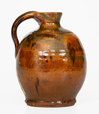 Fine Small Ovoid New England Redware Jug, c1800-30