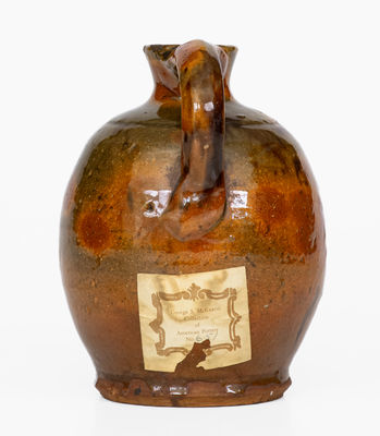 Fine Small Ovoid New England Redware Jug, c1800-30