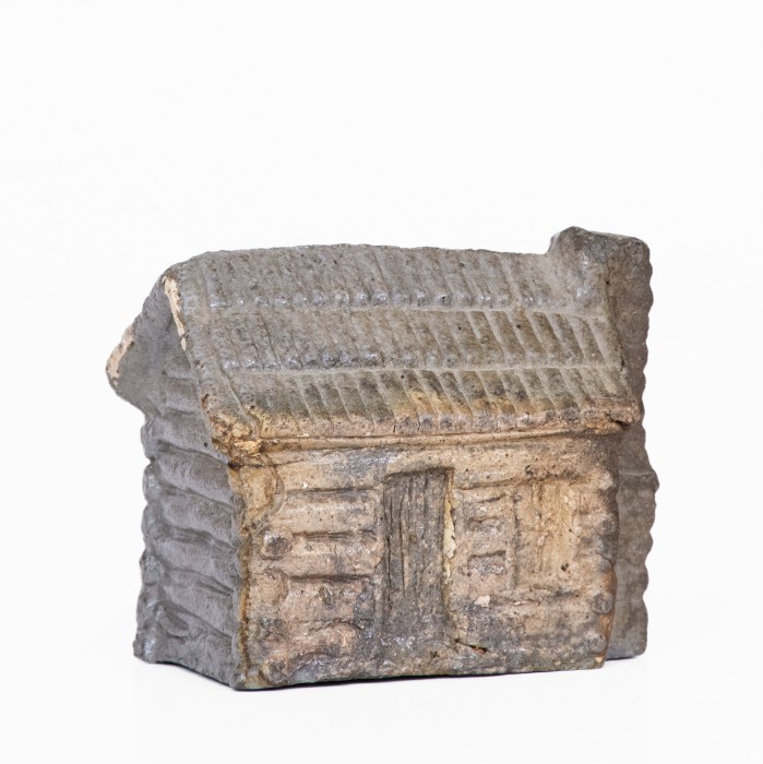 Very Rare Miniature Stoneware Cabin attrib. Anna Pottery, Anna, Illinois