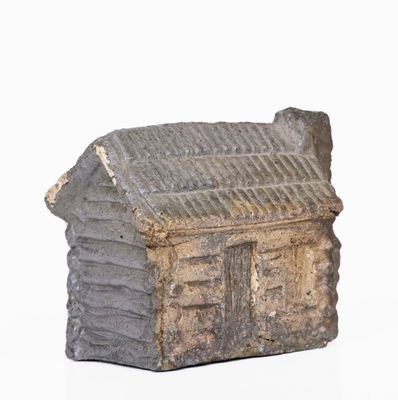 Very Rare Miniature Anna Pottery (Anna, Illinois) Stoneware Cabin