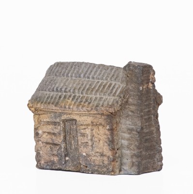 Very Rare Miniature Stoneware Cabin attrib. Anna Pottery, Anna, Illinois