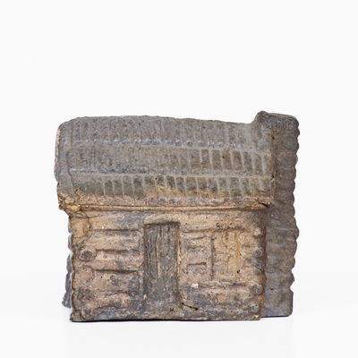 Very Rare Miniature Anna Pottery (Anna, Illinois) Stoneware Cabin