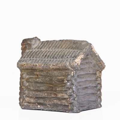 Very Rare Miniature Anna Pottery (Anna, Illinois) Stoneware Cabin