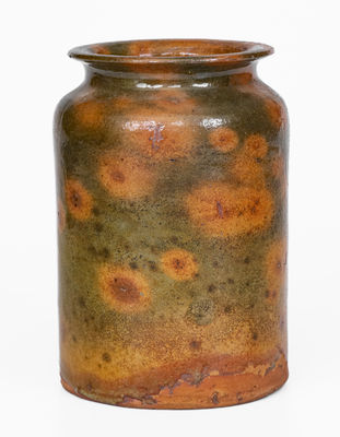 Glazed New England Redware Jar, 19th century