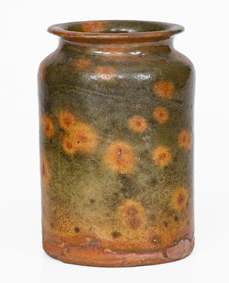 Glazed New England Redware Jar, 19th century