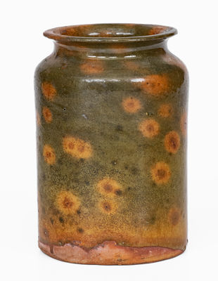Glazed New England Redware Jar, 19th century