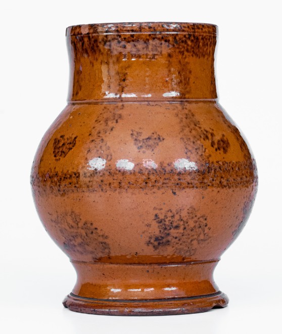 J. BELL (John Bell, Waynesboro, PA) Redware Ale Mug with Manganese Decoration, c1840