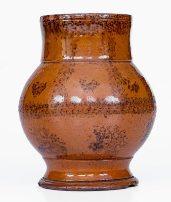 Exceptional J. BELL (Waynesboro, PA) Redware Ale Mug w/ Manganese Decoration, c1840