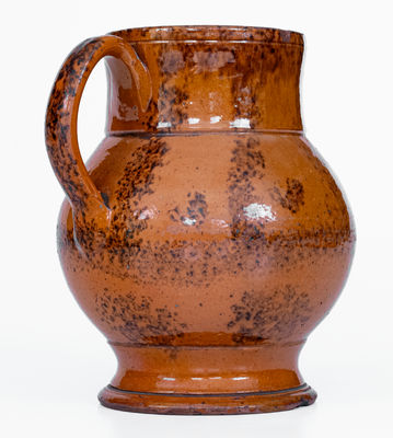 Exceptional J. BELL (Waynesboro, PA) Redware Ale Mug w/ Manganese Decoration, c1840