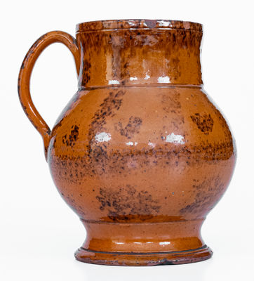 Exceptional J. BELL (Waynesboro, PA) Redware Ale Mug w/ Manganese Decoration, c1840