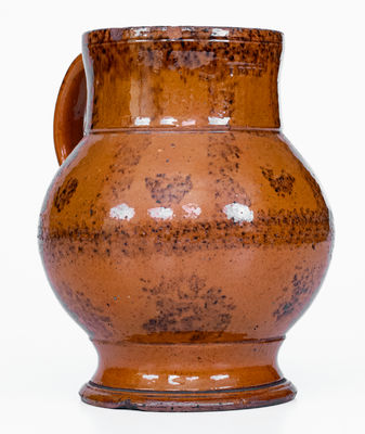 Exceptional J. BELL (Waynesboro, PA) Redware Ale Mug w/ Manganese Decoration, c1840