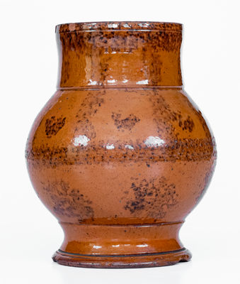 Exceptional J. BELL (Waynesboro, PA) Redware Ale Mug w/ Manganese Decoration, c1840