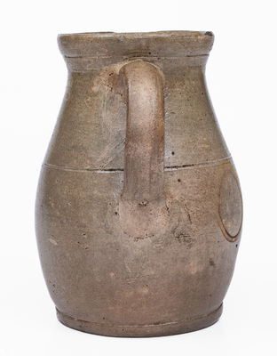 Half-Gallon Baltimore, MD Stoneware Pitcher w/ Clover Decoration, c1860