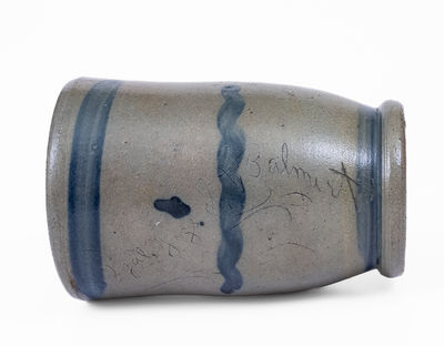 Very Rare Western PA Stoneware Canning Jar w/ Incised Pottery Order Notation